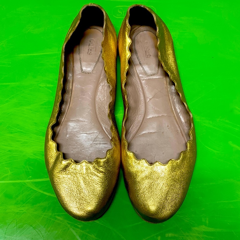 Chloe Gold leather metallic 35 1/2